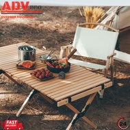 Outdoor Wooden Table Egg Roll Folding Table Camping Glamping Style