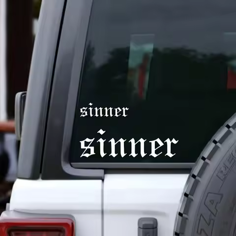 Sinner Sticker Funny Quote Vinyl Decal Waterproof Car Window Motorcycle Helmet Laptop Dark Style Dec