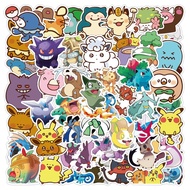 พร้อมส่งลายการ์ตูนอะนิเมะ pokemon pikachu ditto cute version 50แผ่น กันน้ำ สติ๊กเกอร์ ใช้ซ้ำได้ กระโ