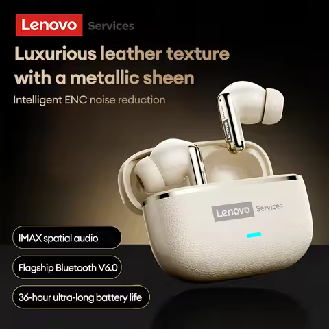 Lenovo LE208 Wireless Bluetooth 6.0 Leather Headphones HiFi Lossless Sound Noise Reduction Earphone 