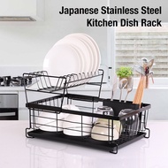 [SG Seller]Japanese Kitchen Dish Rack Stainless Steel/Kitchen Drying Dish Rack/ Draining Rack/Utensils Organiser