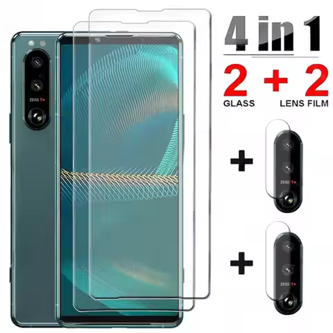 4IN1 Tempered Glass for Sony Xperia 5III 5IV 1IV 10 IV 10 III 1 III 5V Camera Lens Screen Protector 