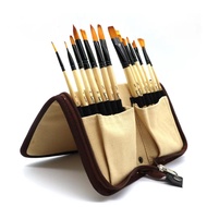 【Factory-direct】 Watercolor Brush 14pcs Nylon Hair Wooden Handle Watercolor Paint Brush Pen Set With Pen Case Diy Painting Brush