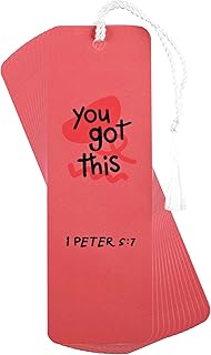 Dicksons Cast All Your Anxiety On Him 1 Peter 5:7 6 Inch Red Cardstock Paper Tasseled Bookmark Place