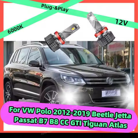 2x LED Fog Light Bulb H8 H11 Lamp 6000K White 12V For Volkswagen VW Polo 2012-2019 Beetle Jetta Pass