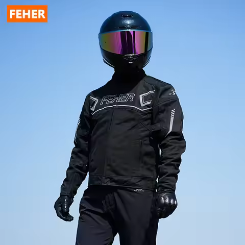 FEHER Men's Motorcycle Jacket XJ-232A Summer Ventilated Breathable Riding Jacket with Removable Prot