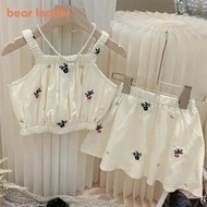 Bear Leader Summer Little Girls Children Clothing Set 2 Piece Set Sleeveless Top+skirt Baby Clothes