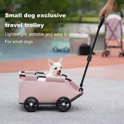 Pet Stroller Dog Cart 4 Wheels Folding Small Dogs Cats Stroller Pet Strolling Cart for Travelling Sh