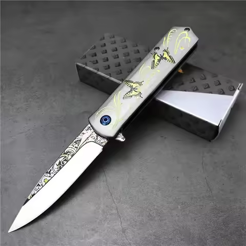 CM83 Folding Knife 8cr13mov Blade Stainless Steel Handle Portable Household Fruit EDC Carry-on Tool 