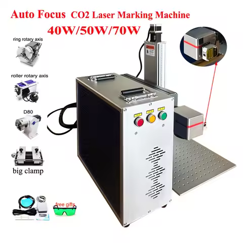 Autofocus 40W 60W 70W CO2 Laser Wood Marking Surface Engraving Machine EZCAD2 Control for Non-metall