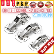 ReadyStock~90 Degree Concealed Furniture Cabinet Door Hinge Hole Free Hinge Engsel Pintu Kabinet Tanpa Perlu Buat Lubang