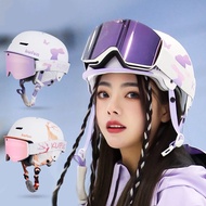 Topi keledar Ski Puncak Cool Topi Salji Topi Salji Gogal Topi Keledar Gogal Bersepadu untuk Wanita L
