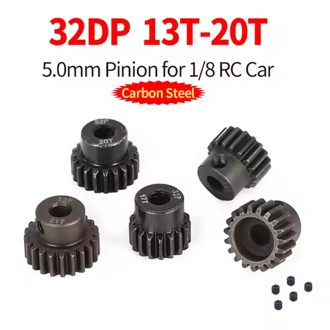 NEEBRC 32DP 32P 5mm 13T 14T 15T 16T 17T 18T 19T 20T 21T Black Carbon Steel Pinion Metal Motor Gear f