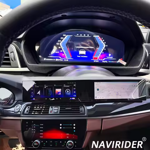 21Inch For BMW 5 Series F10 F11 2011-2017 Curved Android Car Screen AC Climate Panel LCD Speedometer