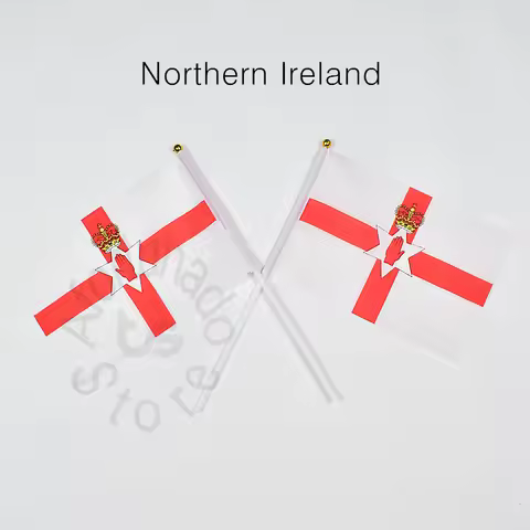Northern Ireland 14*21cm 10pcs Flag Banner Hand Waving Flag National Flag for Meet, Parade, Party, H