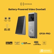 Ezviz EP3x Pro 2K 3MP Full HD 1080P Battery-Powered Two Way Talk Waterproof  Dual Lens Video Doorbel