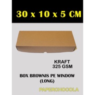 Long Laminated Chocolate BROWNIES KRAFT BOX For Bread Cake BROWNIES BOX