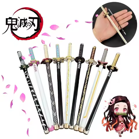 Kimetsu No Yaiba Demon Slayer Sword Gel Pen Muichiro Shinobu Metal Model Pen Anime Stationery Gift