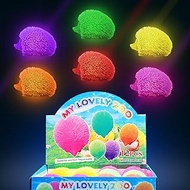 Light Up Sensory Toys - Light Up Hedgehog Toys - 3 Inch - 12 Pcs Toy Hedgehog Spiky Light Up Balls - Light Up Party Favors Sensory Squishy Toys - Flash Puffer Balls