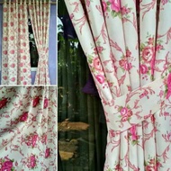 Gorden Jendela Dan Pintu Shabby Blackout Import Motif Bunga Tirai Korden Smokring Gordyn Hordeng Gor