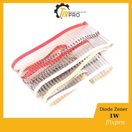 Zener Diode 3.3V/3.9V/5.1V/5.6V/6.2V/9.1V/12V/15V/18V/20V/24V 1W bag of 10.