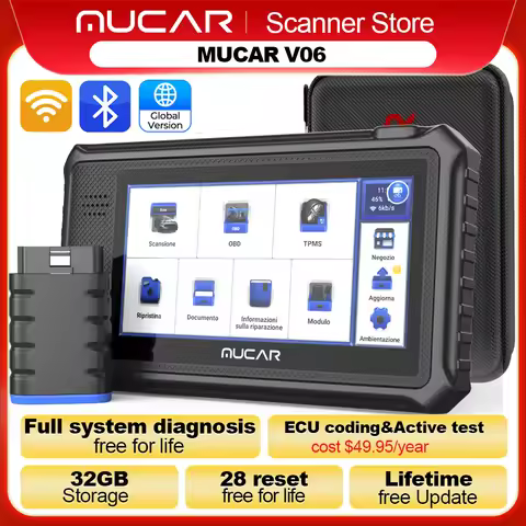 MUCAR VO6 OBD2 Scanner 32GB All Systems Diagnostic 28 Reset Auto VIN EPB/BMS/SAS/ABS Sevice Lifetime