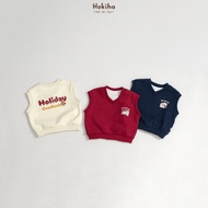 Lovely double-sided printedCNY vest for Hokiha boys and girls, thick, warm velvet-lined felt fabric,