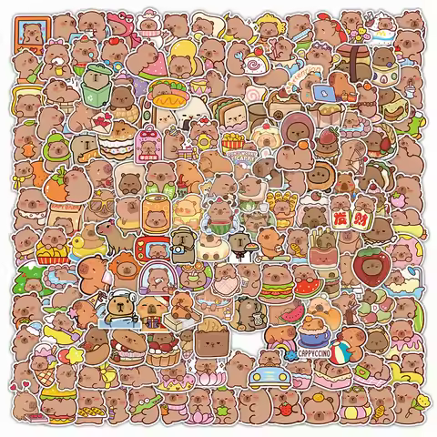 206PCS Capybara Stickers - Ideal for DIY Decor on Luggage, Notebook & Daily Items RecordingYourLife