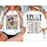 COD Epcot Wolrd Tour T-Shirt Women Cotton Tees Short Sleeve High Quality Brand T-shirt Retro Cartoon