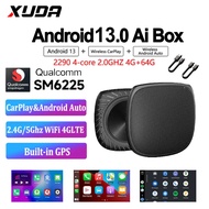 XUDA Android 13.0 QCM6225 Wireless CarPlay Android Auto Support Nexflix YT Mini Adapter With Wired C