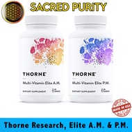 Thorne Multi-Vitamin Elite A.M. & P.M. 2 ขวด ขวดละ 90 แคปซูล - [EXP 05/2027) - Iherb