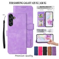 Samsung Galaxy A35 5G | A36 5G Leather Flip Cover Wallet Case - Wallet Case Wallet Leather Flip