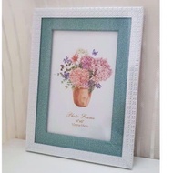 4R frame (4’x6’) photo frame wood leather gambar
