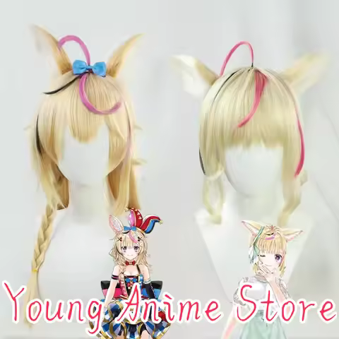 Young-Anime Hololive VTuber Omaru Polka Cosplay Wig Costume Prop Wigs + Cap