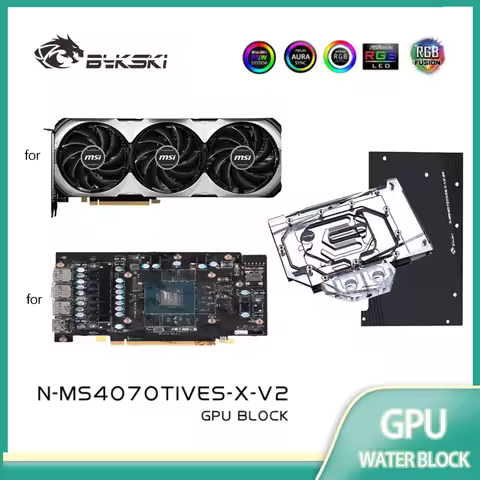 Bykski N-MS4070TIVES-X GPU Block Use for MSI GeForce RTX 4070 Ti VENTUS 3X 12G OC Graphics Video Car
