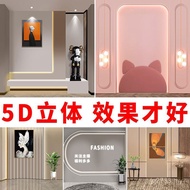 Three-Dimensional Live Background Cloth Painting Wall Cloth Live Streaming Room Background Photo Sho
