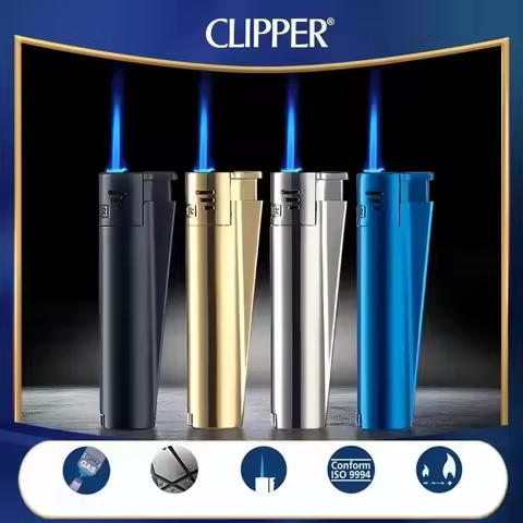 Spain Original CLIPPER Metal Grinding Wheel Butane Gas Lighter Jet Torch Cigar Smoking Accessories G