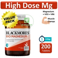 Blackmores Bio Magnesium 200 Tablets Vitamin D B6 Muscle Heart Bone Health