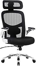 Big and Tall Office Chair 500lbs Wide Seat Executive Desk Chair with Lumbar Support Flip UP Arms Headrest High Back Computer Chair Ergonomic Mesh Chair for Heavy People, Black