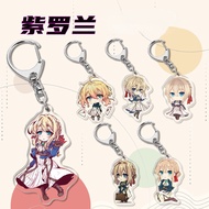 Violet Evergarden Keychains Cosplay Figures KeyRing Pendant Gifts