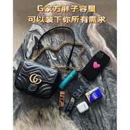 Gucci Square Fat Man Mamonte Square Fat Man Messenger Bag Chain Bag Cowhide