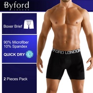 Byford (2 Pcs) Seluar Dalam Lelaki | Byford Microfibre Spandex Boxer Brief Underwear - BUB707BB