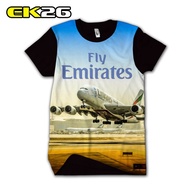 Fly Emirates 3D Print Airplane T-Shirt Airplane Shirt