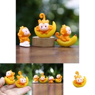 Monkey 4pcs Cartoon Banana Peach Model Ornament Set For Kids And Gift Giving
