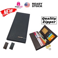 High Quality Soft PU Leather Long Wallet Men with Zip Pocket Dompet Panjang Zip Lelaki Beg Duit Lelaki Shopbags SE0020