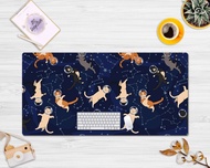 Space Cats and Constellations Desk Mat, Cute Desk Pad, Extra Large Desk Mat, Desk Mat Cute, Extended, Cat Cute