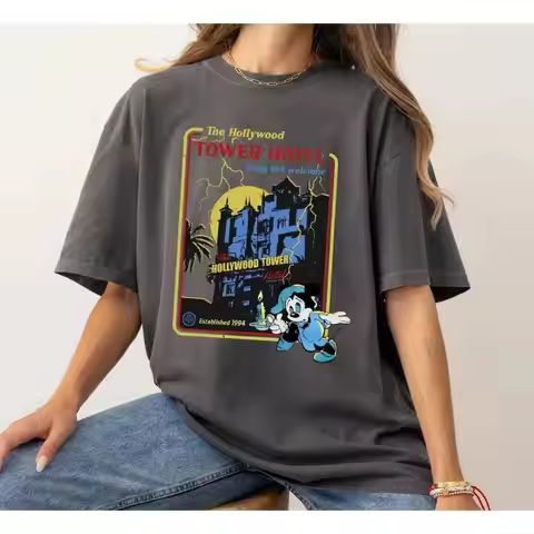 Disney Hollywood Hotel The Twilight Zone Tower Of Terror Shirt Disneyland Tee Mickey Halloween Women
