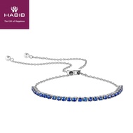 HABIB Blue Sapphire Gemstone Bolo Bracelet in 375/9K White Gold 680080321(WG)-BS