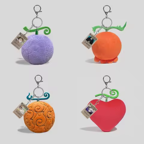 One Piece Devil Fruit Plush Keychain - Anime Merchandise: Luffy's Rubber Fruit