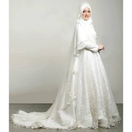 gaun pengantin silver gaun pengantin muslimah syar'i gaun walimah